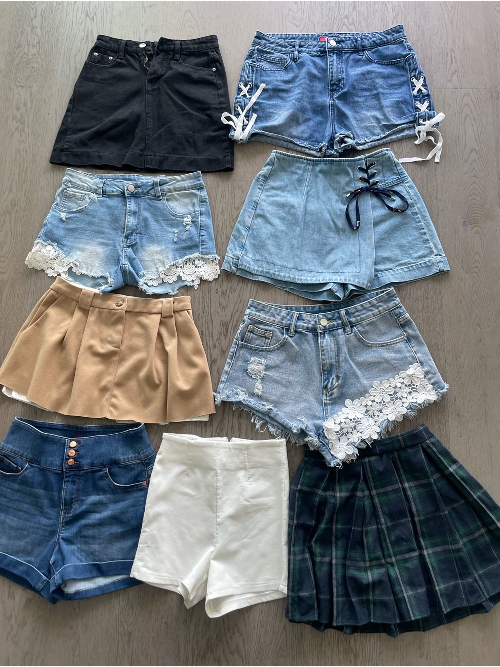 Casual Light Blue Denim Lace-Up Women's Shorts